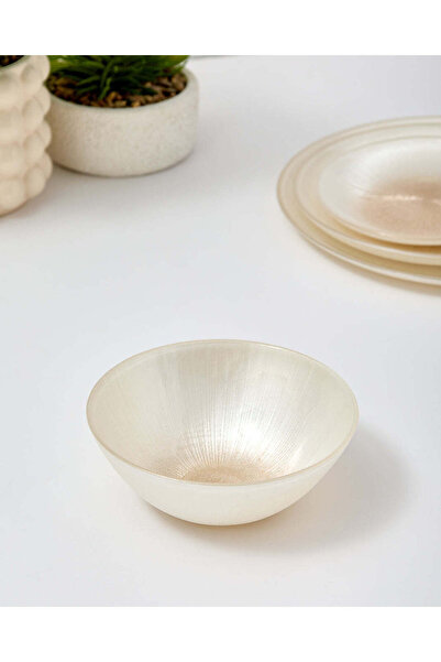 REDTAG Cream And Gold Glass Cereal Bowl