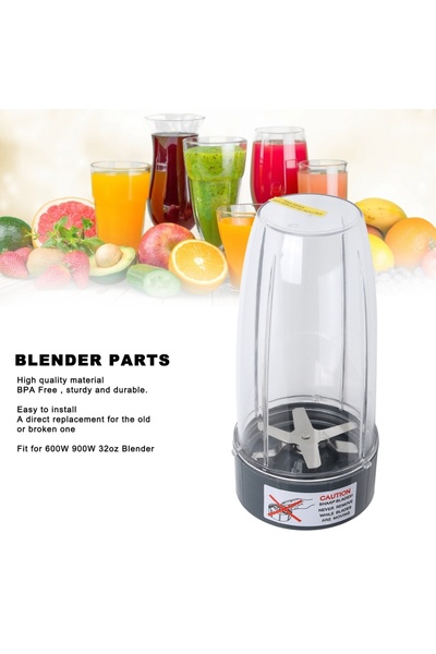 Choice كوب عصير سعة 32 أونصة مع شفرة متقاطعة لاستخراج مناسب لأجزاء استبدال الخلاط 600 وات 900 وات