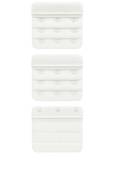 DaphKids Women's Bra Extender Clasp 3 Hooks 3 Rows Detachable 3-Pack - White