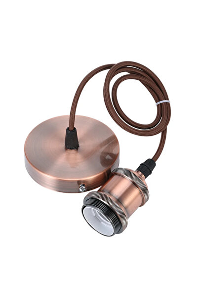 Choice لا يوجد مصباح كهربائي حامل مصباح سلكي معلق باللون البرونزي الأحمر E27،...