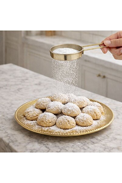 ADAEVDE 3 Boy Paslanmaz Çelik Gold Un Eleği ve Çok Amaçlı Mutfak Süzgeç Seti ...