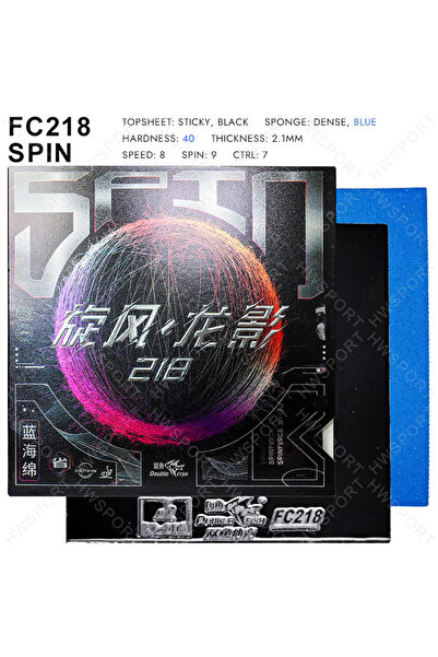 Choice SPIN 40 Black DOUBLE FISH Table Tennis Provincial Level FC218 Spin Control Ping Pong with Pre-tun.