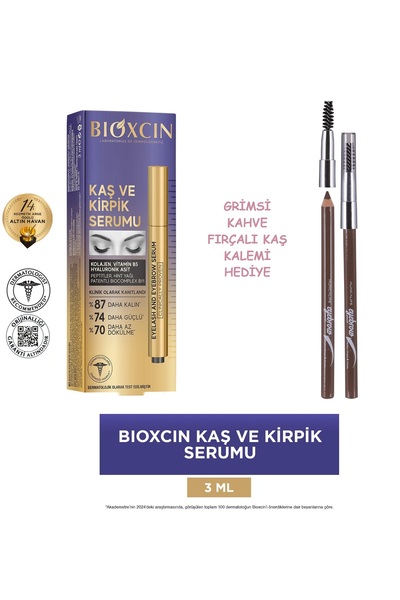 Bioxcin Kaş Kirpik Serumu - HL Grimsi Fırçalı Kaş Kalemi