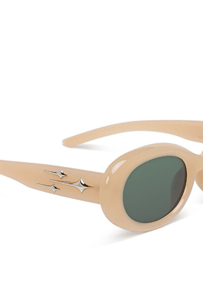 london Rag Women Metallic Stars Oval Sunglasses in Skin