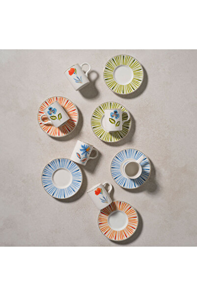 Güral Porselen Camelia 12 Parça 6 Kişilik Kahve Fincan Takımı 6580