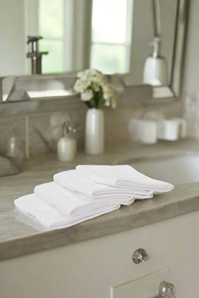 REDTAG White Soft Cotton Face Towel Set (4 Piece)