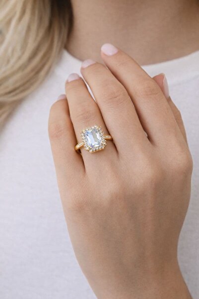 BY YASİN TOPÇU 💛💍 Gold Baget Işıltılı Yüzük — Ayarlanabilir 💍💛