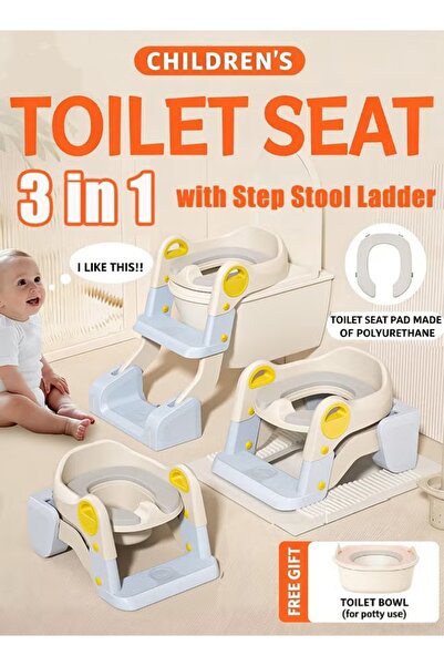 Generic 3-in-1 Potty Training Seat Toddler Toilet Seat with Step Stool Ladder Foldable Baby Potty Chair