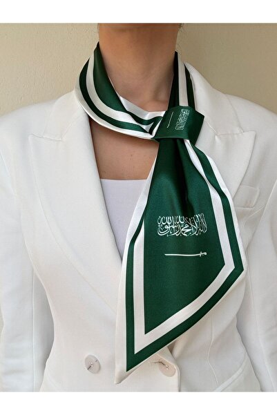 ElevaGlam وشاح ربطة عنق بعلم المملكة العربية السعودية