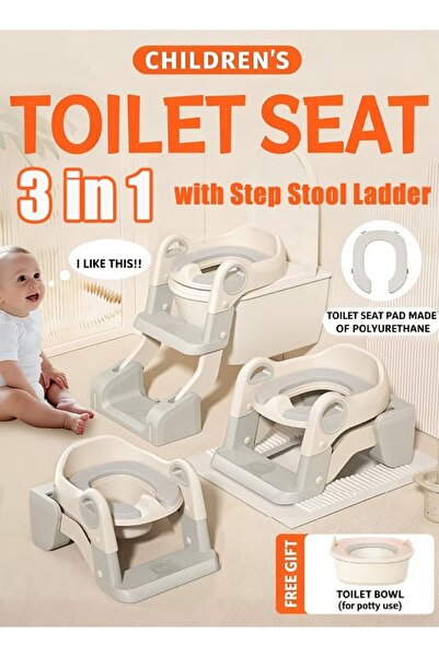 Generic 3-in-1 Potty Training Seat Toddler Toilet Seat with Step Stool Ladder Foldable Baby Potty Chair