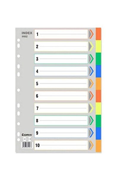 Comix فواصل ورقية مصنفة من 10 ألوان، مقاس A4، 11 ثقبًا، رمادي/أبيض/أحمر