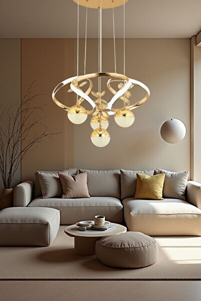 Harnelli 3 Renk Yanabilen 4 TOPLU Modern Ledli Avize