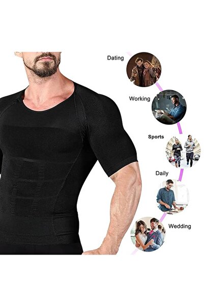 Knooz Fitness كنوز فيتنس مشد للجسم حراري نص كم ابيض2XL-3XL
