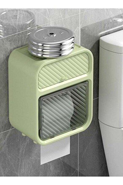 Bukela حامل مناديل ورقية مقاوم للماء يُثبت على الحائط، بدون ثقب، علبة ورق توا...