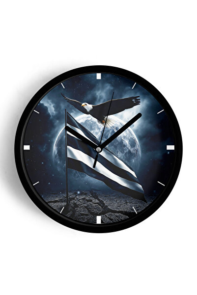 JHAAR Ceas de perete modern cu design ventilator - 30 cm - Carcasă neagră cu ...