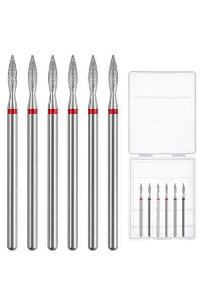 choice2 مجموعة 1 من 6 قطع من رؤوس شبت الأظافر، قاطع طحن ماسي للأظافر، مبرد أظافر كهربائي 3/32 بوصة، أداة تجميل الأظافر