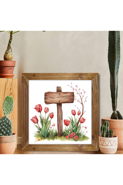 Tuba Decor Τετράγωνος πίνακας με ξύλινο πλαίσιο