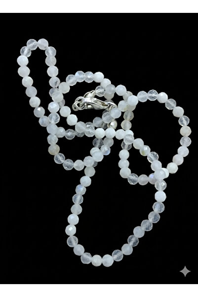 la mia luce valuable stones 3mm fasetli kesim dizi doğal ay taşı kolye