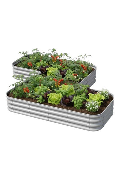 Bahçe kulesi Modüler Yükseltilmiş Bahçe Sebze Yatağı No:12 (220x140) Gri