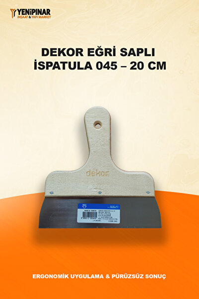 Dekor Eğri Saplı İspatula 045 – 20 cm | Ergonomik Uygulama & Pürüzsüz Sonuç
