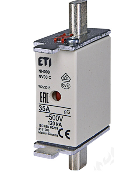 ETI Polam Siguranță industrială cu întârziere NH00 WT-00C 35A 500V AC gG comb...