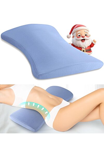 Saharaz Lumbar Support Pillow for Bed Relief Back Pain: Back Pillow for Sleeping - Memory Foam Waist Pillow