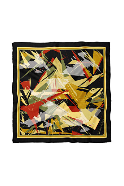 Sultan İpek Geometrik Desenli Fular / Bandana 70x70cm