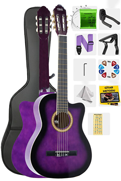 Midex MGX-100PRP Üst Seviye Klasik Gitar 4/4 Sap Ayarlı (Çanta Askı Capo Metod Pena)