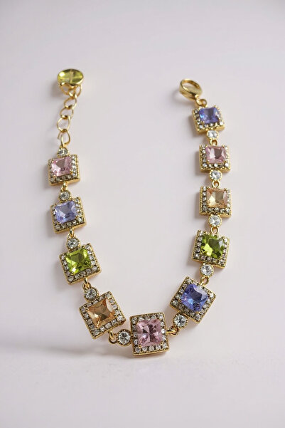 Zirona Renkli Taşlı Çelik Bileklik