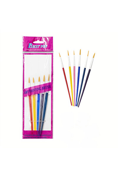 JML1 Painting Brushes Set of 6 Different Models, 12/box with Plastic Handles 14cm Wholesale