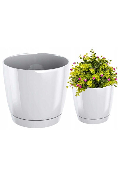 Other Ghiveci cu farfurie rotund Coubi alb 13,5X12,4Cm