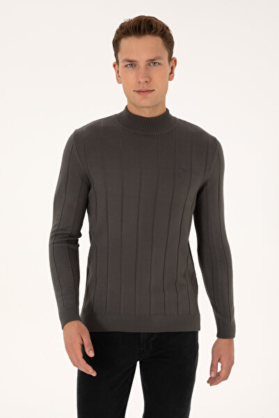 U.S. Polo Assn. Men's Slim Fit Half Turtleneck Gray Sweater 50315019-Vr024
