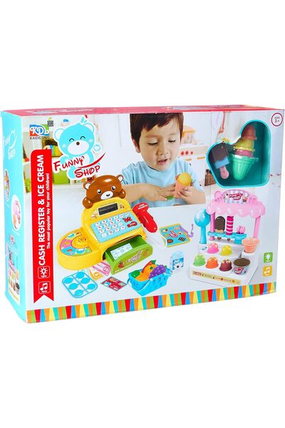 Toybox Ice Cream Shop Playset for Kids, Pretend Role Play Toy Store with Cash...