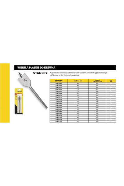 Stanley STA. SPADE DRILL 26 x 154mm