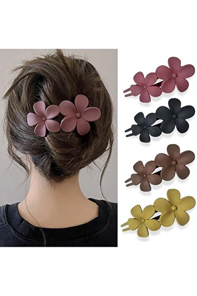 Arabest 4 pieces of flower flat hairpins, suitable for girls, weddings, summer party decorations