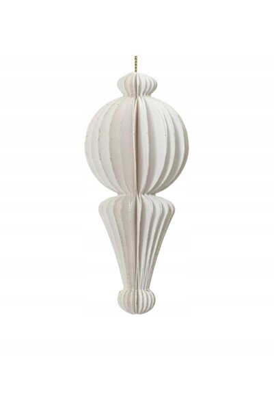 Other Zawieszka choinkowa papierowa świąteczna biała 12cm 1szt