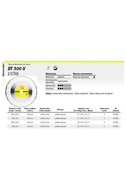 shumee KLINGSPOR SEGMENTED DIAMOND BLADE 350mm x 2.8mm x 25.4mm DT300U UNIVERSAL