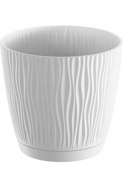 Other Doniczka plastikowa biała okrągła 16 cm Sandy
