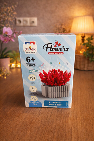 King ÇİÇEK Yapı Oyuncak YAPAY YAPBOZ 43 PARÇA