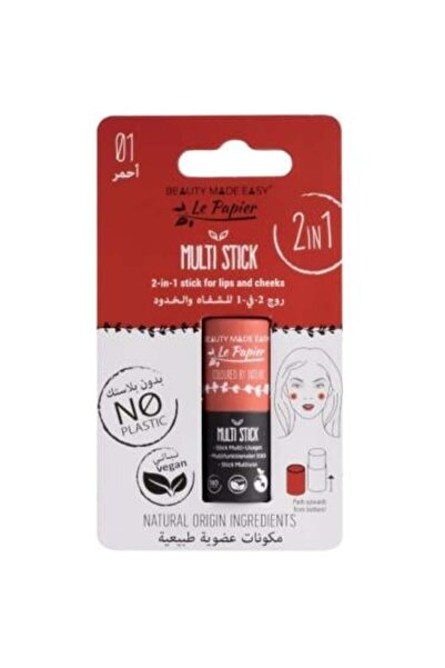 BEAUTY MADE EASY 2-in-1 Lip and Cheek Stick by Beauty Made Easy, 01 / Red