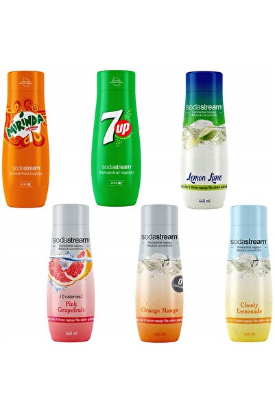 Other Set de 6 concentrate SodaStream Mirinda + 7UP + Lămâie-Lime + Grapefruit + Portocală-Mango + Limonadă