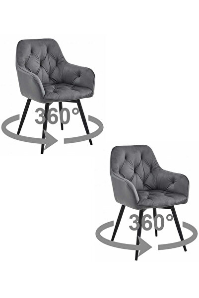 Other Scaun JORK360 - catifea gri închis / picioare negre x 2