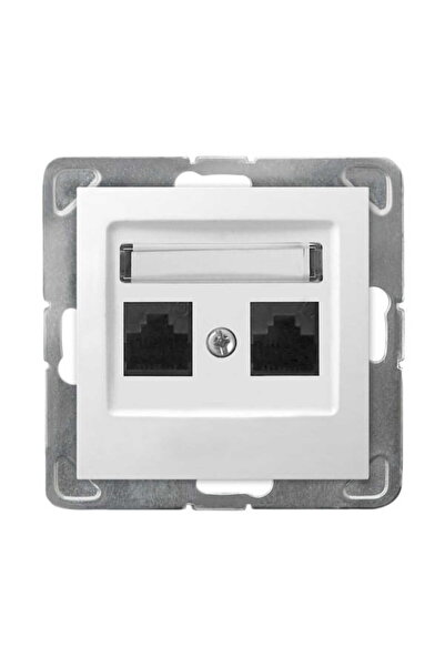 OSPEL Impresja white p/t double computer socket cat. 5e without frame