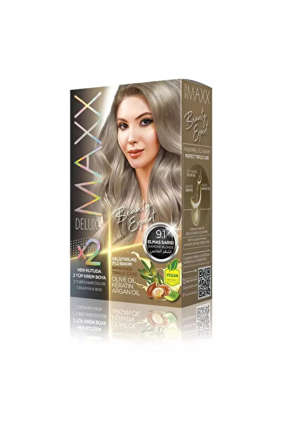 Maxx صبغة شعر دائمة فاخرة مع الكيراتين بزيت الزيتون وزيت الأرغان - 9.1 أشقر ماسي