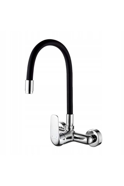 Other Baterie bucătărie de perete cu cioc flexibil, Elza neagră