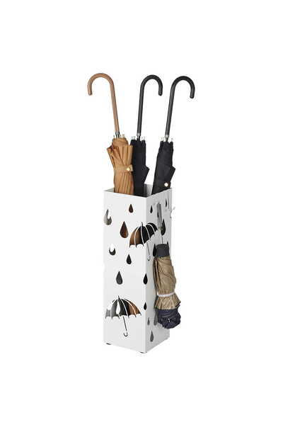 Other Modern Metal Umbrella Stand with Drainer, White
