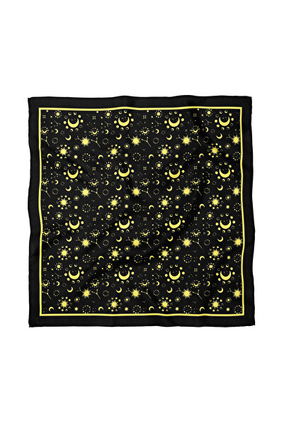 Sultan İpek Gökyüzü Desenli Fular / Bandana 70x70cm