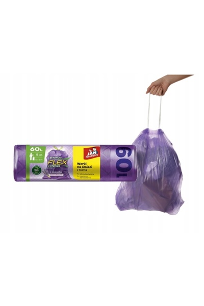 Other Saci de gunoi Jan Niezbędny cu bandă lavandă 60l 8 buc