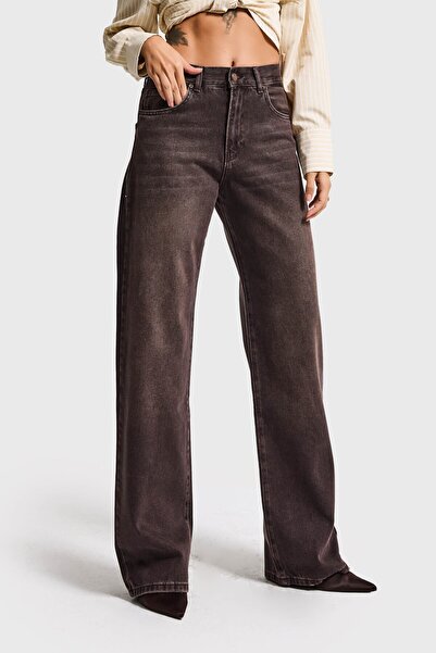 it's basic Blugi întunecați pentru femei Lora 2s6-16 Loose Fit 100% Koton Denim Jean