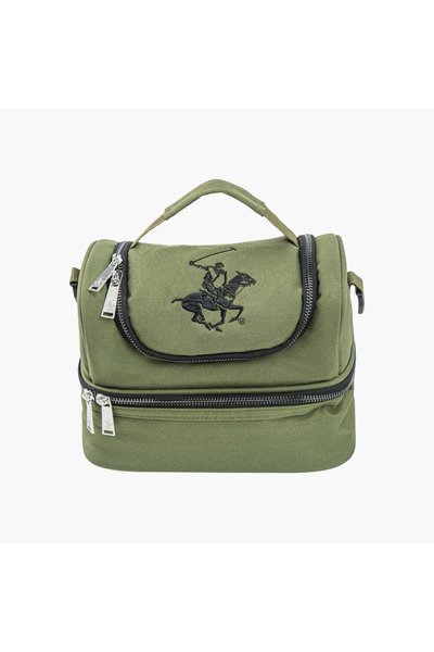 Beverly Hills Polo Club Logo Embroidered Lunch Bag with Detachable Strap